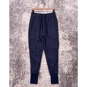 ASRV Pants Small Mens Tetra Lite High Rib Jogger Sweatpants Navy Blue